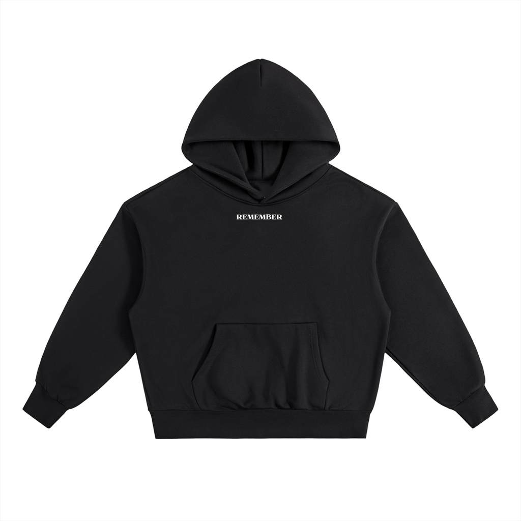 HEBREWS 13:8 Heavyweight Fleece Hoodie, black — Remember Collection, EVERREMINDR CO.