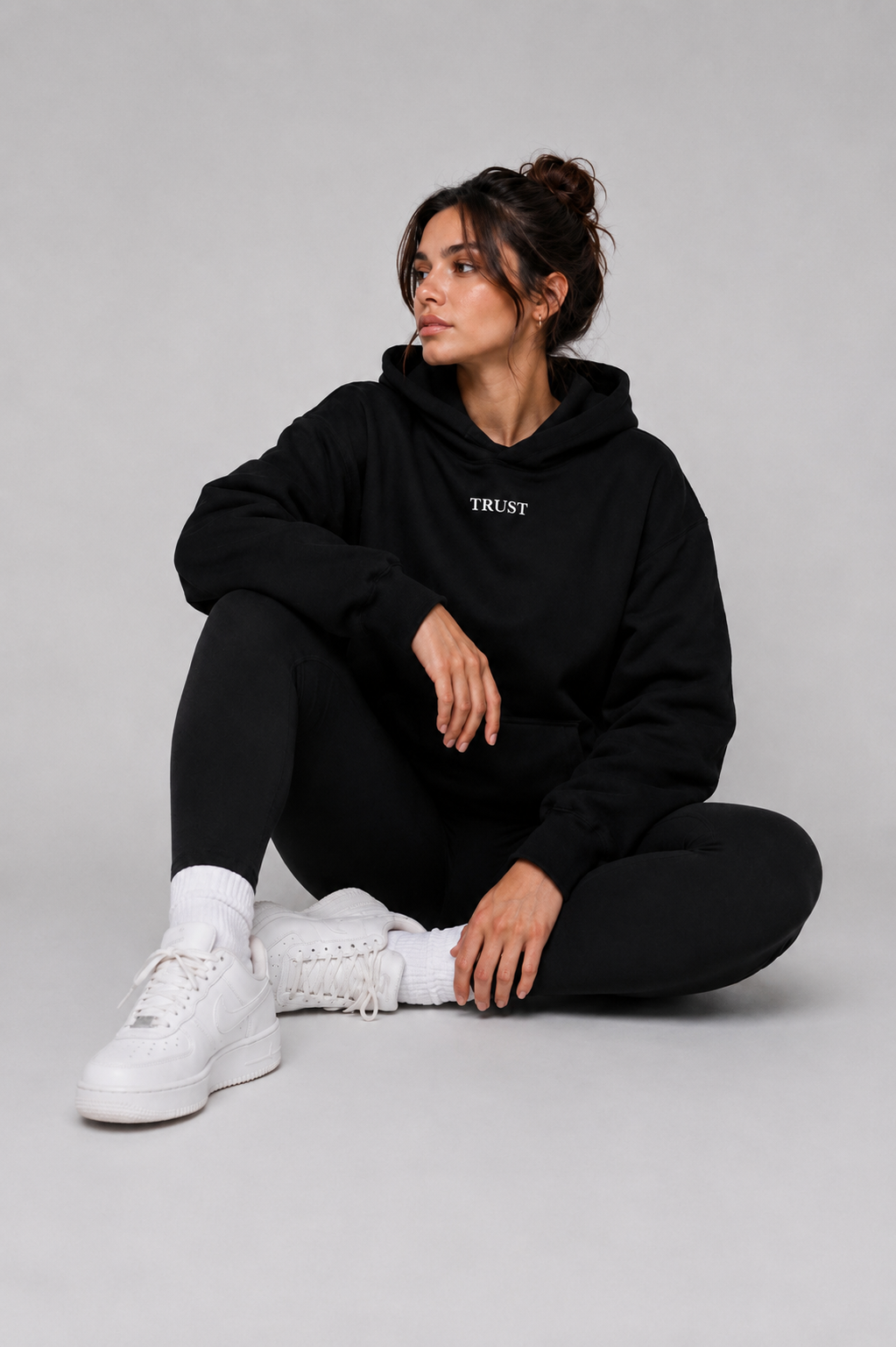 PROVERBS 3:5-6 Heavyweight Fleece Hoodie, black, lifestyle photo 5 — Trust Collection, EVERREMINDR CO.